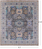 Grey Turkish Oushak Hand Knotted Wool Rug - 8' 2" X 9' 10" - Golden Nile