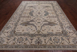 Ivory Turkish Oushak Hand Knotted Wool Area Rug - 8' 11" X 11' 10"
