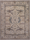 Ivory Turkish Oushak Hand Knotted Wool Area Rug - 8' 11" X 11' 10"