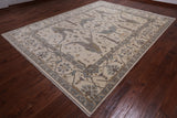 Ivory Turkish Oushak Hand Knotted Wool Area Rug - 8' 11" X 11' 10"