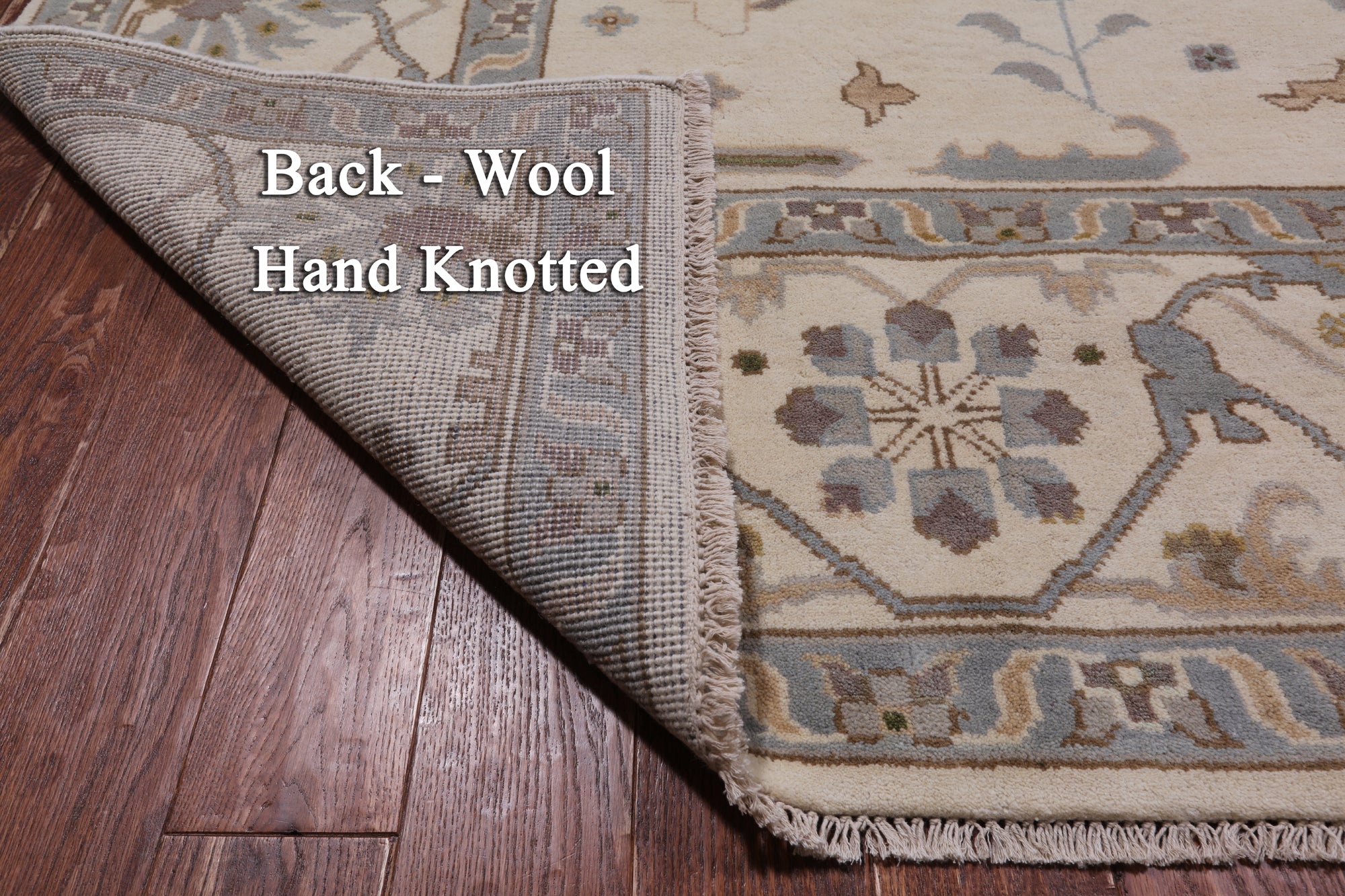 Ivory Turkish Oushak Hand Knotted Wool Area Rug - 8' 11" X 11' 10"
