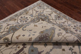 Ivory Turkish Oushak Hand Knotted Wool Area Rug - 8' 11" X 11' 10"