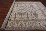 Ivory Turkish Oushak Hand Knotted Wool Area Rug - 8' 11" X 11' 10"