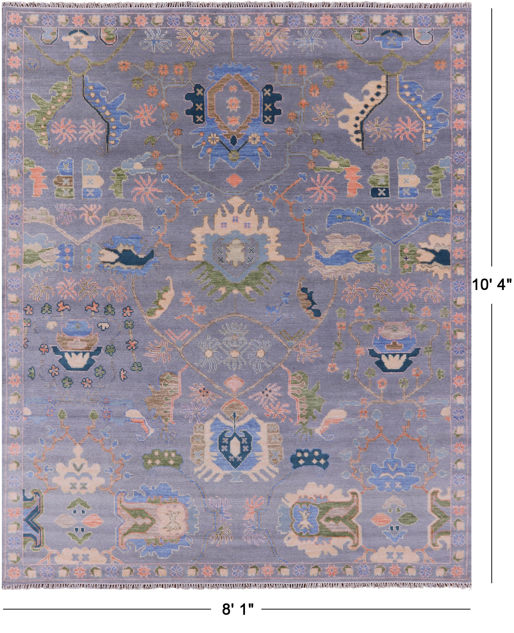 Grey Turkish Oushak Hand Knotted Wool Rug - 8' 1" X 10' 4" - Golden Nile