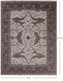 Ivory Turkish Oushak Hand Knotted Wool Area Rug - 9' 1" X 11' 11" - Golden Nile