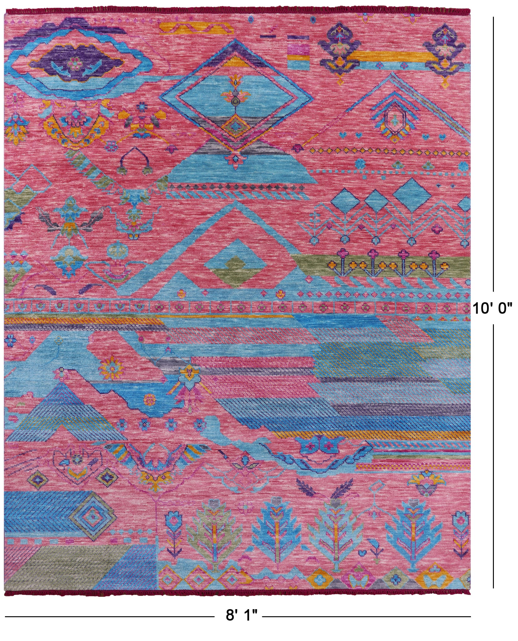 Tribal Persian Gabbeh Handmade Wool Rug - 8' 1" X 10' 0" - Golden Nile