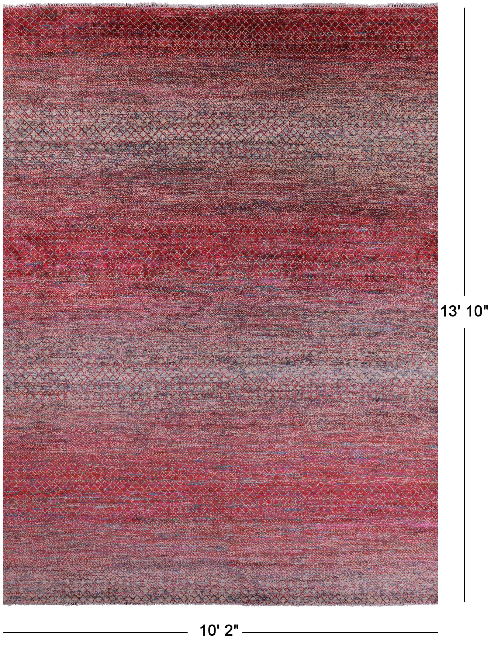 Savannah Grass Hand Knotted Wool & Silk Rug - 10' 2" X 13' 10" - Golden Nile