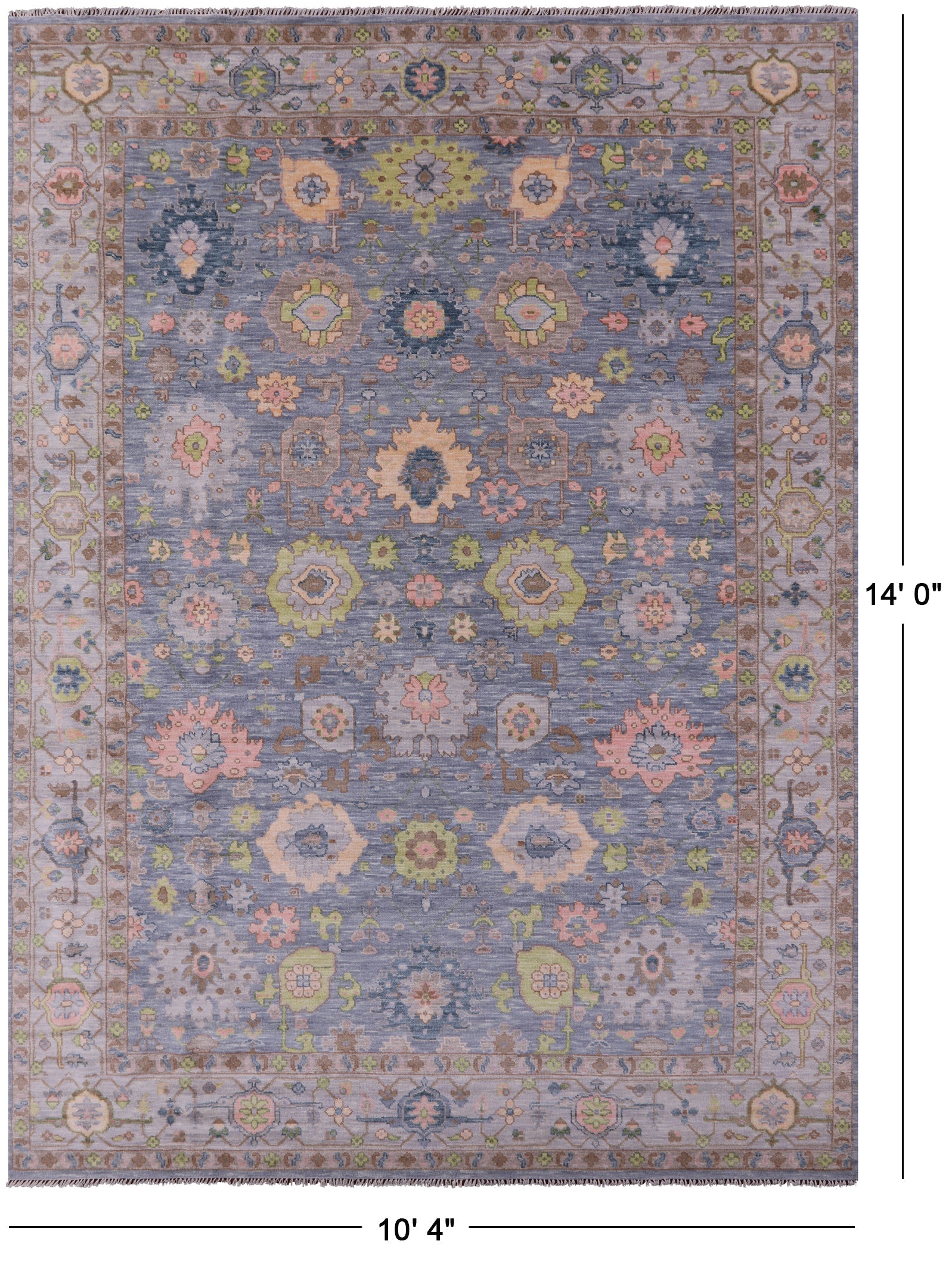 Turkish Oushak Hand Knotted Wool Rug - 10' 4" X 14' 0" - Golden Nile