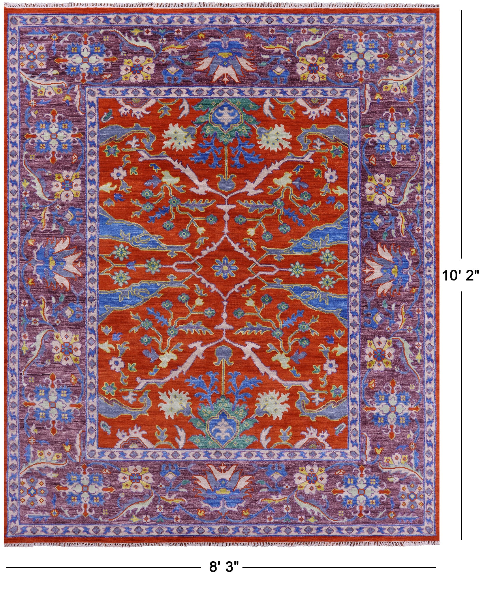 Turkish Oushak Hand Knotted Wool Rug - 8' 3" X 10' 2" - Golden Nile