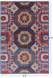 Geometric Persian Mamluk Handmade Wool Rug - 6' 0" X 9' 2" - Golden Nile