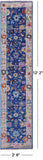 Blue Turkish Oushak Hand Knotted Wool Runner Rug - 2' 8" X 12' 2" - Golden Nile