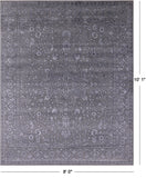 Grey Persian Fine Serapi Hand Knotted Wool & Silk Rug - 8' 0" X 10' 1" - Golden Nile
