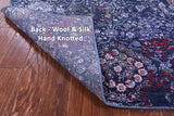 SUPER SALE Blue Persian Hand Knotted Wool & Silk Rug - 8' 1" X 10' 0"