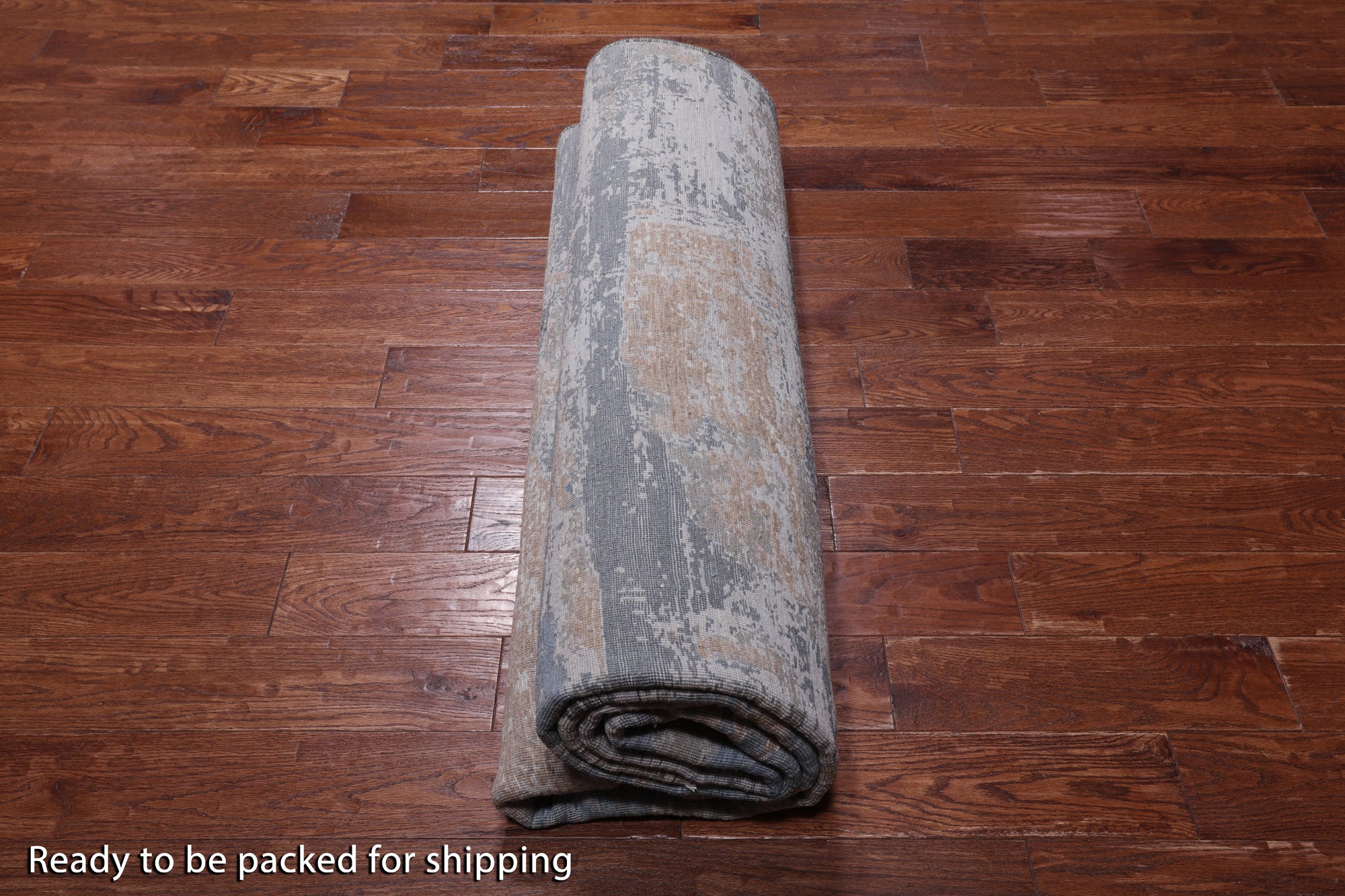 SUPER SALE Abstract Modern Hand Knotted Wool & Silk Rug - 7' 11" X 10' 1"