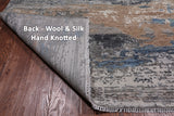 SUPER SALE Abstract Modern Hand Knotted Wool & Silk Rug - 7' 11" X 10' 1"