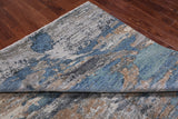 SUPER SALE Abstract Modern Hand Knotted Wool & Silk Rug - 7' 11" X 10' 1"
