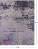 SUPER SALE Abstract Modern Hand Knotted Wool & Silk Rug - 7' 10" X 10' 4"