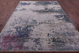 SUPER SALE Abstract Modern Hand Knotted Wool & Silk Rug - 7' 10" X 10' 4"