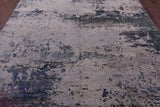 SUPER SALE Abstract Modern Hand Knotted Wool & Silk Rug - 7' 10" X 10' 4"