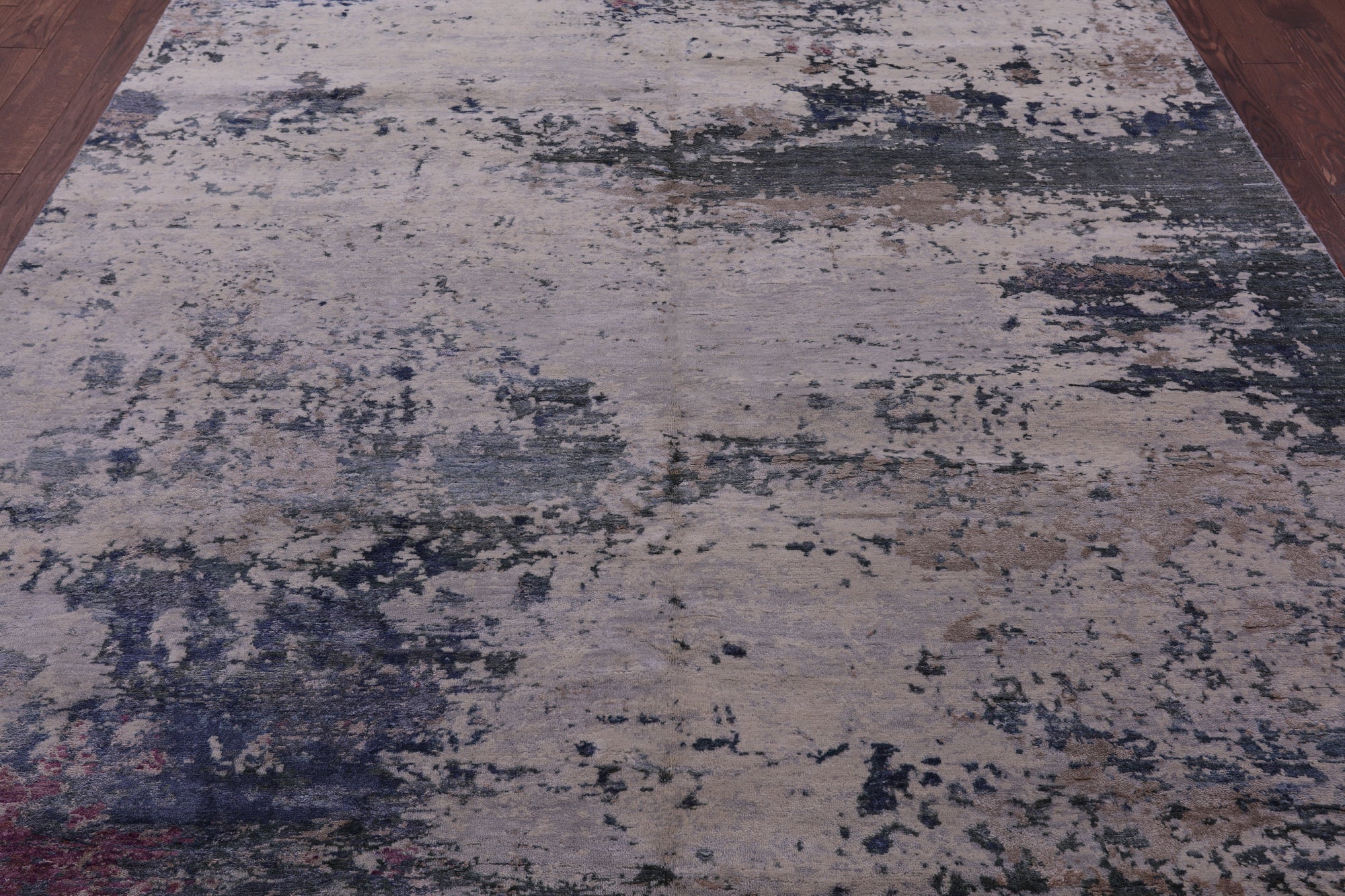 SUPER SALE Abstract Modern Hand Knotted Wool & Silk Rug - 7' 10" X 10' 4"