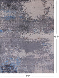 Abstract Contemporary Hand Knotted Wool & Silk Rug - 9' 0" X 12' 0" - Golden Nile