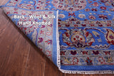 Blue Persian Hand Knotted Wool & Silk Rug - 9' 1" X 12' 1" - Golden Nile