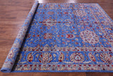 Blue Persian Hand Knotted Wool & Silk Rug - 9' 1" X 12' 1" - Golden Nile