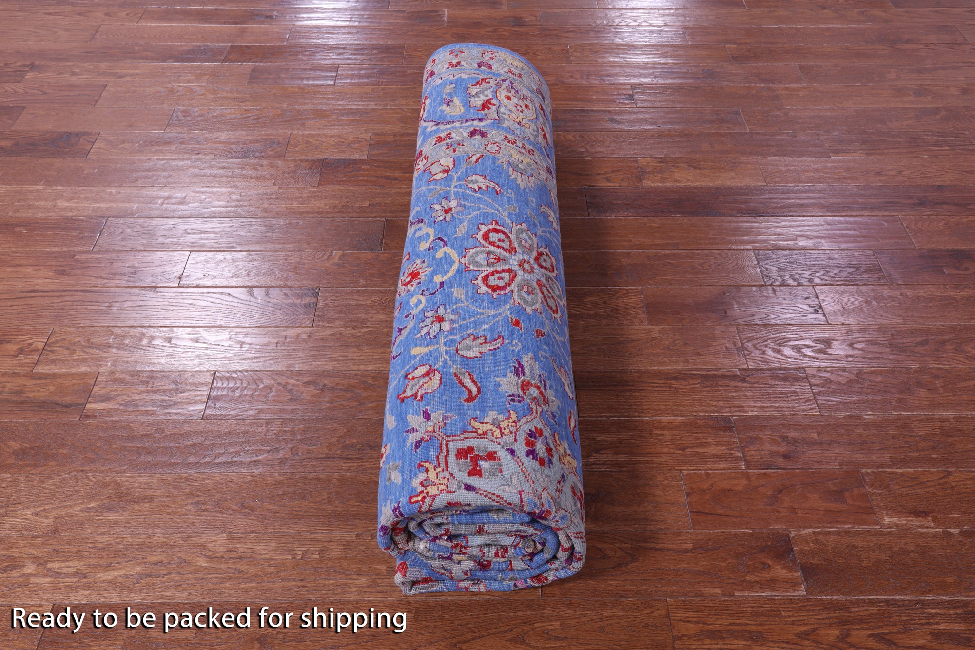 Blue Persian Hand Knotted Wool & Silk Rug - 9' 1" X 12' 1" - Golden Nile
