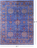 Blue Persian Hand Knotted Wool & Silk Rug - 9' 1" X 12' 1" - Golden Nile