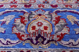 Blue Persian Hand Knotted Wool & Silk Rug - 9' 1" X 12' 1" - Golden Nile