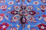 Blue Persian Hand Knotted Wool & Silk Rug - 9' 1" X 12' 1" - Golden Nile