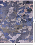 Abstract Contemporary Handmade Wool & Silk Rug - 8' 1" X 10' 2"