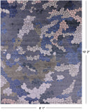 Abstract Contemporary Handmade Wool & Silk Rug - 8' 1" X 10' 2" - Golden Nile