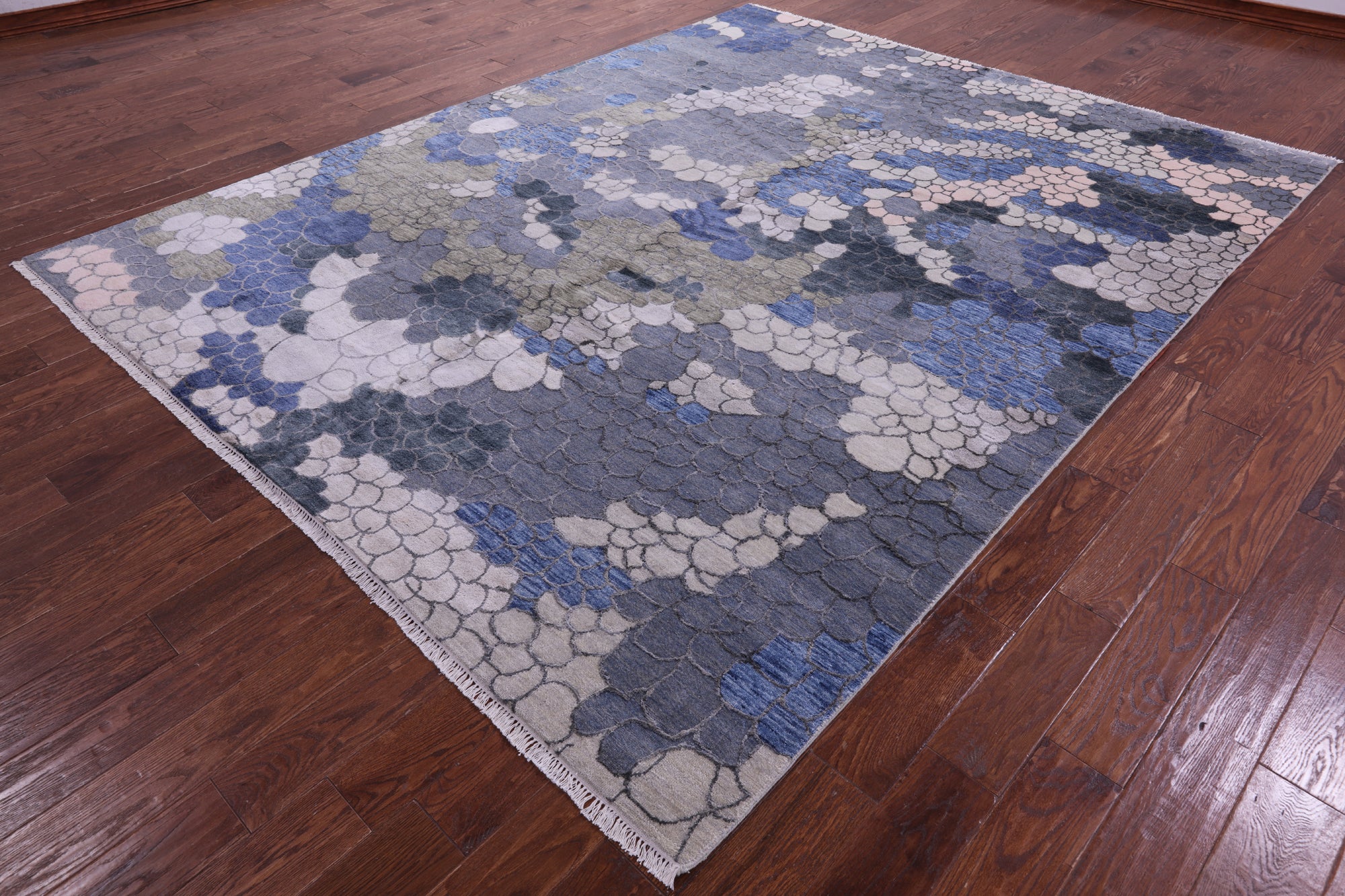 Abstract Contemporary Handmade Wool & Silk Rug - 8' 1" X 10' 2"