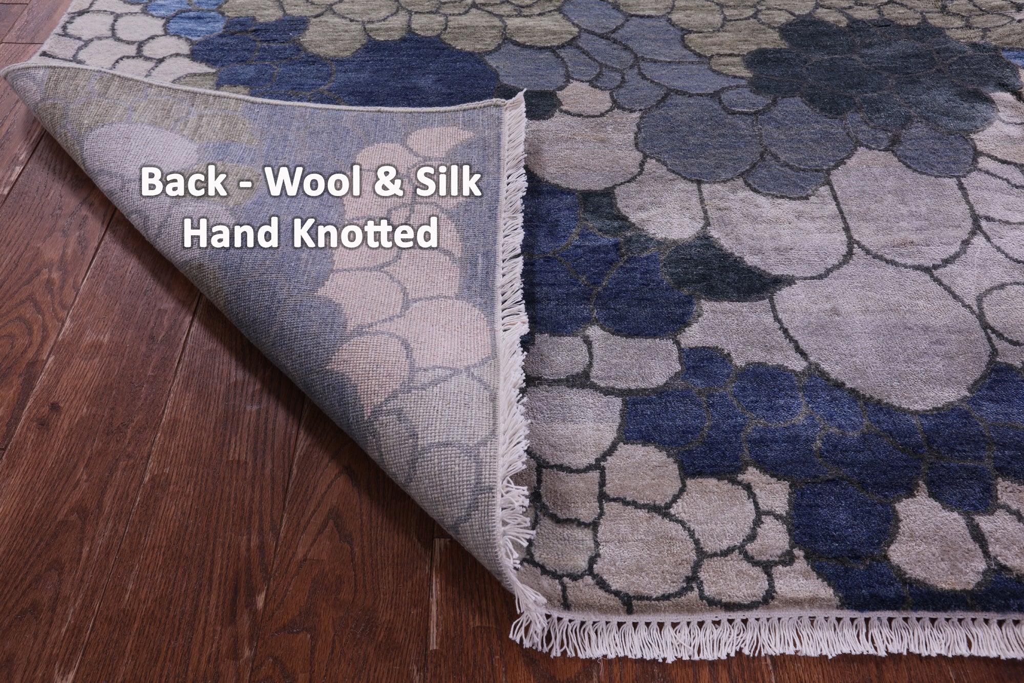 Abstract Contemporary Handmade Wool & Silk Rug - 8' 1" X 10' 2"