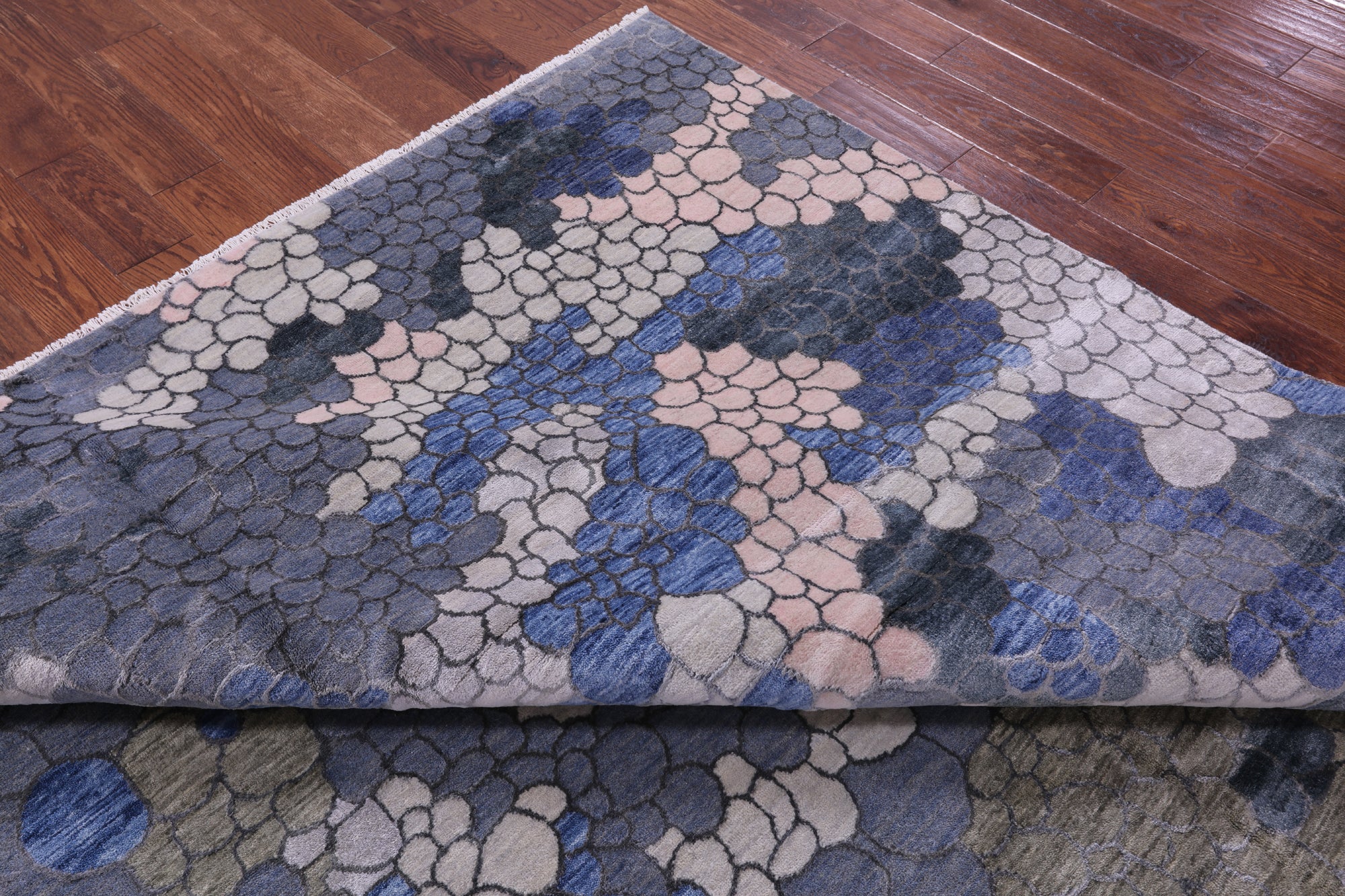Abstract Contemporary Handmade Wool & Silk Rug - 8' 1" X 10' 2"