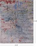 Abstract Modern Handmade Wool & Silk Rug - 8' 10" X 11' 10" - Golden Nile