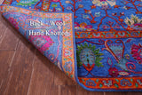 Blue Persian Hand Knotted Wool & Silk Rug - 9' 2" X 11' 11"