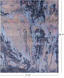 Abstract Modern Hand Knotted Wool & Silk Rug - 7' 11" X 10' 1" - Golden Nile