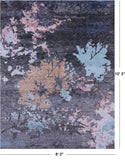 Abstract Modern Hand Knotted Wool & Silk Rug - 8' 0" X 10' 3" - Golden Nile