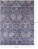 Grey Persian Hand Knotted Wool & Silk Rug - 8' 10" X 11' 11" - Golden Nile