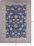 Blue Peshawar Hand Knotted Wool Area Rug - 10' 3" X 13' 9" - Golden Nile