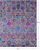 Grey Persian Hand Knotted Wool & Silk Rug - 8' 1" X 10' 1" - Golden Nile