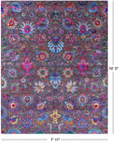 Grey Persian Fine Serapi Handmade Wool & Silk Rug - 9' 1" X 11' 11" - Golden Nile