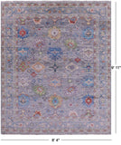 Grey Turkish Oushak Hand Knotted Wool Rug - 8' 4" X 9' 11" - Golden Nile