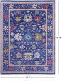Blue Turkish Oushak Hand Knotted Wool Rug - 10' 1" X 13' 10" - Golden Nile