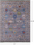 Grey Turkish Oushak Hand Knotted Wool Rug - 10' 1" X 13' 10" - Golden Nile