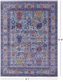 Blue Turkish Oushak Hand Knotted Wool Rug - 9' 1" X 12' 0" - Golden Nile