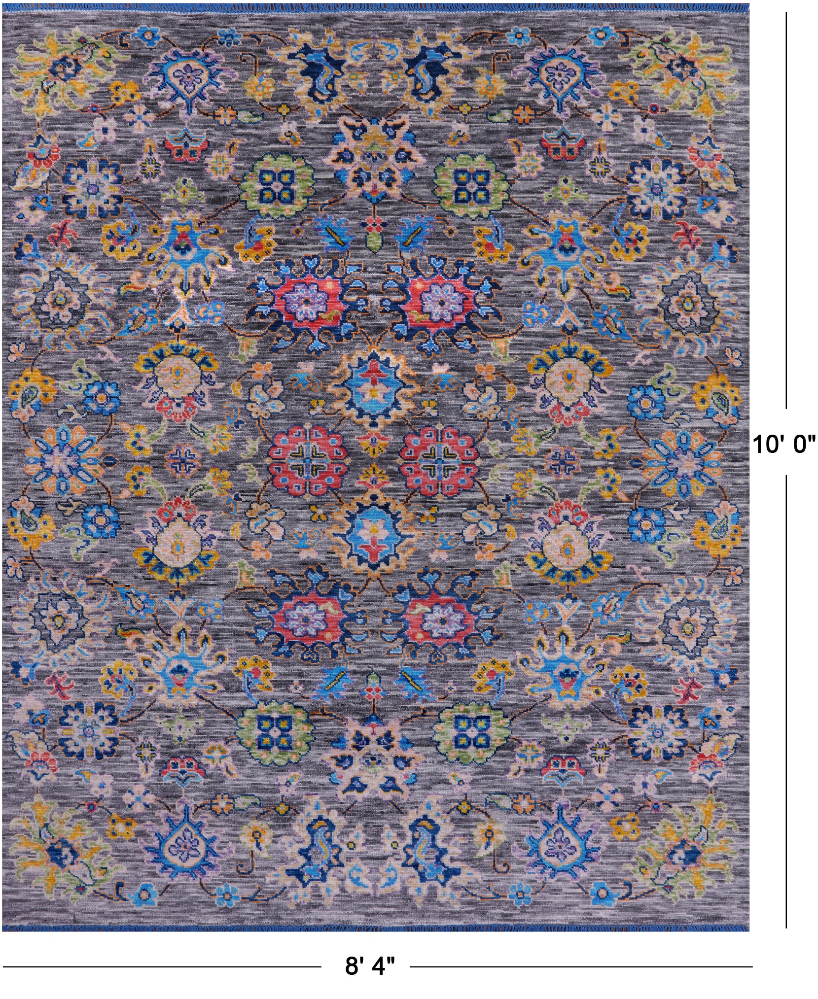 Grey Turkish Oushak Hand Knotted Wool Rug - 8' 4" X 10' 0" - Golden Nile