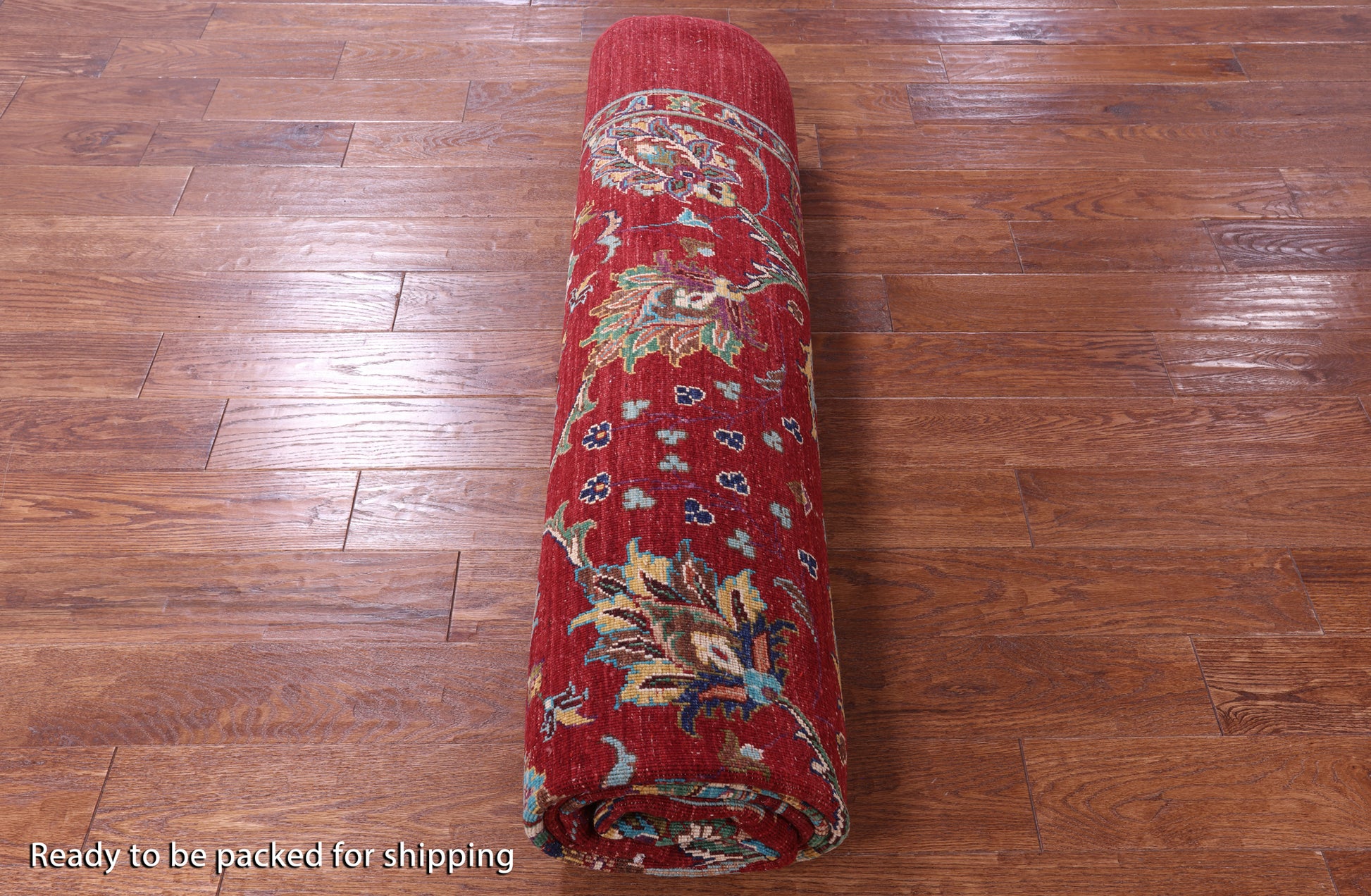 Red Persian Tabriz Hand Knotted Wool Rug - 8' 1" X 10' 0" - Golden Nile